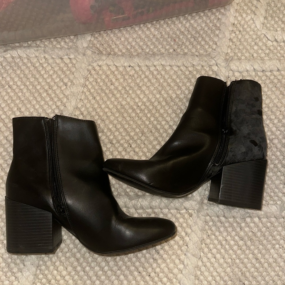 Madden girl black heeled boots booties